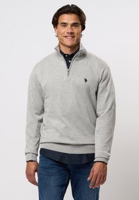 U.S. Polo Assn. - BRISON HALF ZIP - Jumper - grey melange Thumbnail Image 1