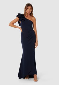 Forever New LEANNE ONE SHOULDER RUFFLE DRESS - Koktajl obleka/za zabavo - navy