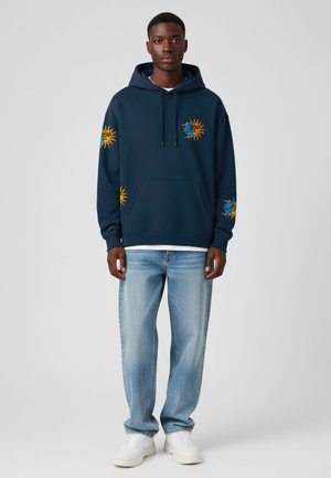 MULTI LUNAR PRINT OVERSIZED - Hoodie - dark blue