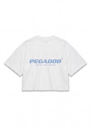 Pegador, ARENDAL LOGO CROPPED OVERSIZED TEE - Μπλουζάκι με στάμπα - white/ocean blue