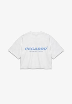 Pegador, ARENDAL LOGO CROPPED OVERSIZED TEE - Μπλουζάκι με στάμπα - white/ocean blue