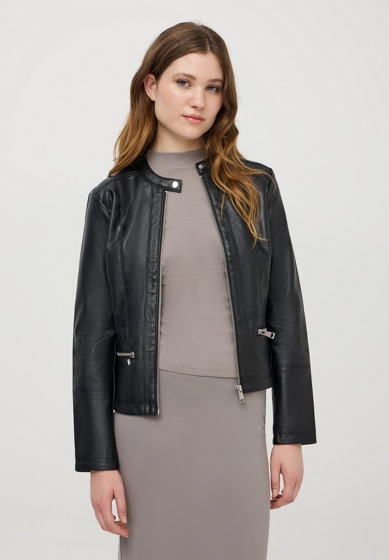 Terranova BIKER EFFETTO - Giacca in similpelle - nero