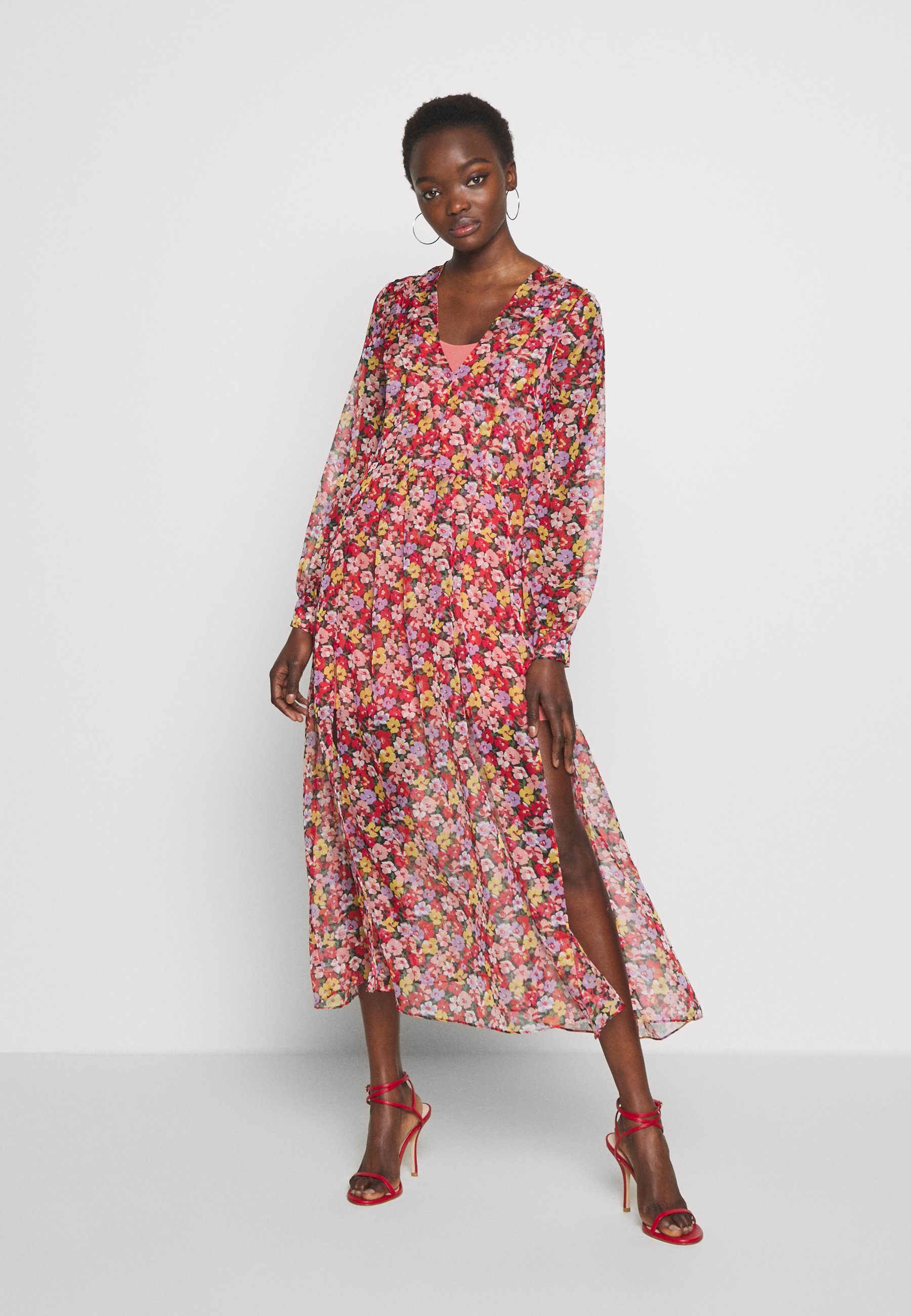 Twinset Abito Con Spacchi Cocktailkleid Festliches Kleid Violette Mehrfarbig Zalando De