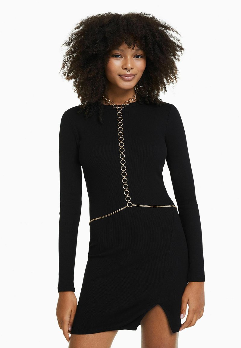 Bershka CIRCLE CHAIN HARNESS Other accessories gold coloured/gold