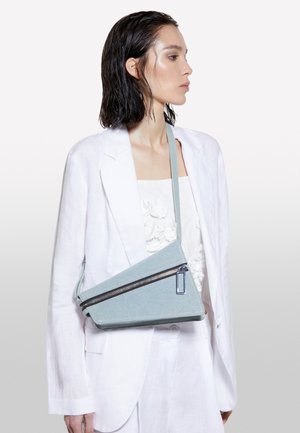 Sisley, ASYMMETRIC DENIM BAG WITH SHOULDER STRAP - Cross body bag - blue