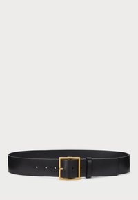 SQUARE BUCKLE WIDE LEATHER BELT - Cintura - black