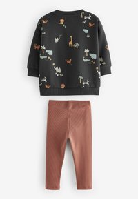 Next ALL OVER AND SET - REGULAR FIT - Sweatshirt - black brown safari