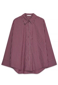 Blúzka so zapínaním na gombíky - burgundy pink stripe