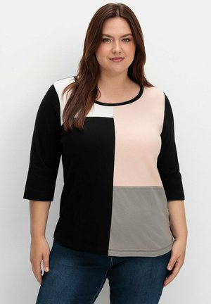 Sheego, Long sleeved top - schwarz gemustert
