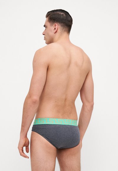 Versace UNDERPANTS LOW RISE TOPEKA NEW LOGO - Īsās apakšbikses - grey melange/mint/oro