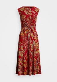 Floral Twist Front Stretch Jersey Dress - Džersio suknelė - red