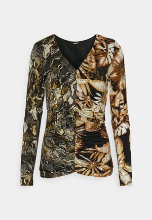 Just Cavalli SLIM  DOUBLE PRINT - Majica z dolgimi rokavi - honey mustard