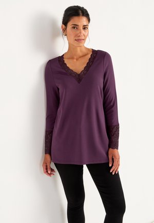 WITH LACE DETAILS - Blouse - dark purple