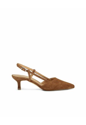 Via Tortona 18 DÉCOLLETÉ KITTEN SLINGBACK CAMOSCIO CUBA    - Decolleté - cuoio