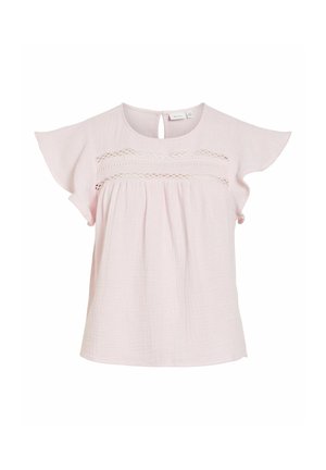 VILA, OBERTEIL MIT ANGESCHNITTENEN ÄRMELN VIMULE RUNDHALS - Blouse - cherry blossom