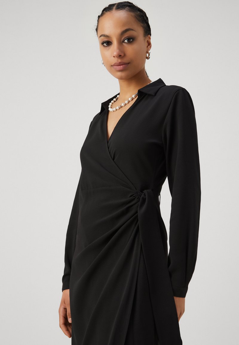JDY JDYPIPER WRAP DRESS - Day dress - black - Zalando.co.uk