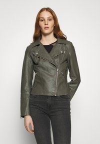 ONLY ONLGEMMA BIKER  - Casaco de pele sintética - gunmetal