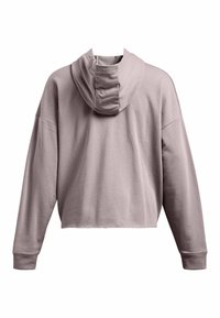 Sudadera recortada y de gran tamaño en un suave color malva. Presenta una capucha alta y estructurada, así como mangas largas con puños de canalé, hecha de material de algodón suave.