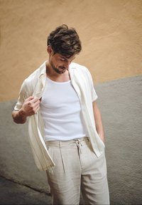 BONDELID NOAH LINEN TROUSERS - Pantalon classique - light beige