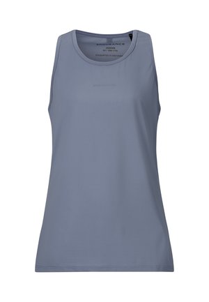 Ärmelloses Sporttanktop in mattem Grau mit rundem Ausschnitt, entworfen für Juniorgrößen und aus atmungsaktivem Stoff.