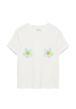 PULL&BEAR, WITH BEADS - T-SHIRT - T-shirt imprimé - white
