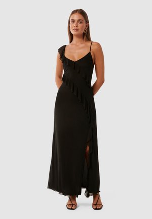 Forever New MARISSA RUFFLE MIDI DRESS - Cocktailkjole - black