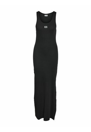 ÄRMELLOSES MIT LOGO AUF DER BRUST UND SCHLITZ - Jerseykleid - schwarz