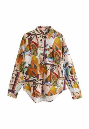 Next REGULAR FIT - LONG SLEEVE - Košilová halenka - abstract neutral papaya print