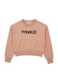 Felpa pesca realizzata in morbido cotone misto. Caratterizzata da un collo rotondo, polsini a coste e logo "PINKO UP" in nero sulla parte anteriore.