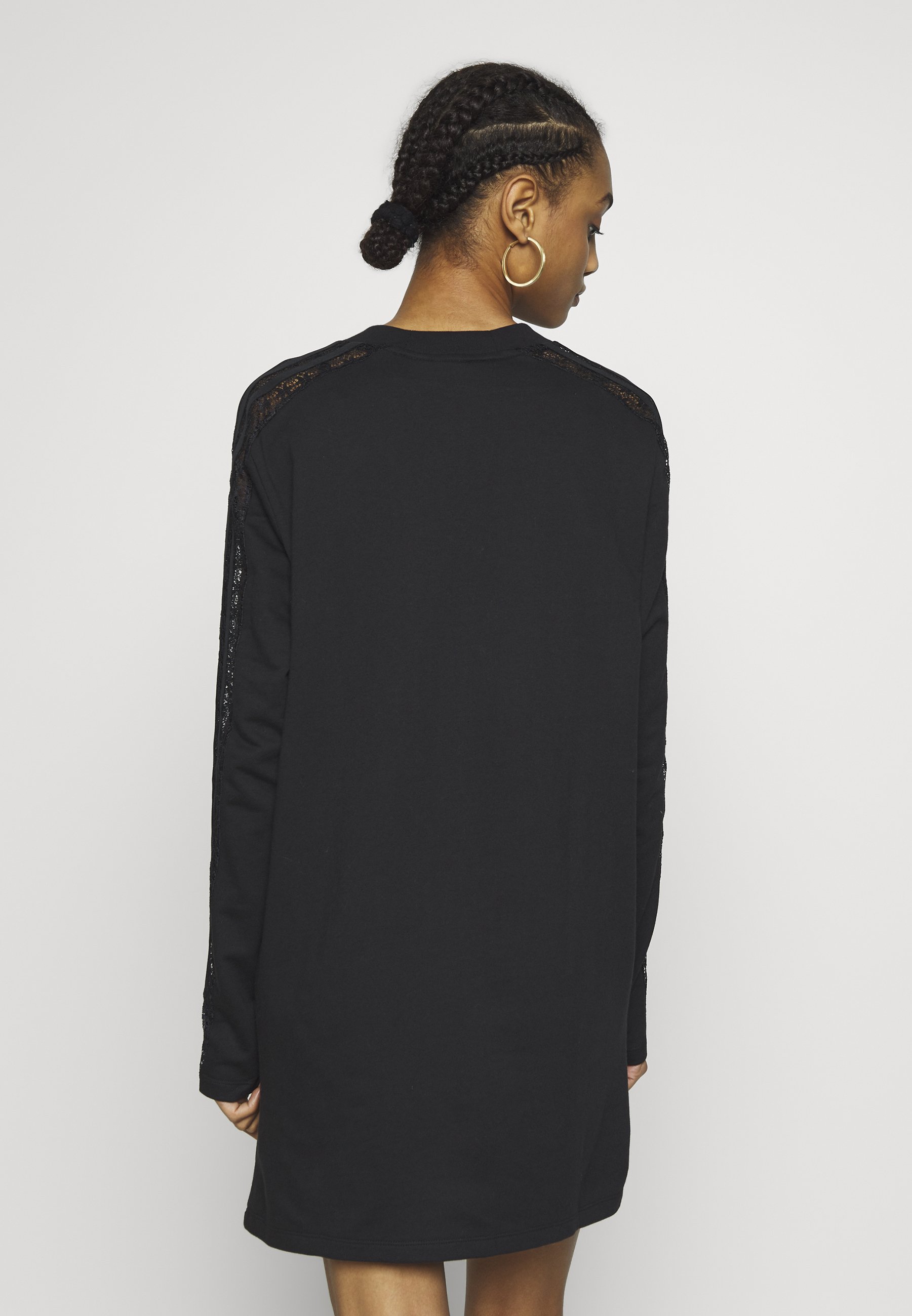 adidas Originals BELLISTA TREFOIL LONGSLEEVE LACE DRESS adidas Originals BELLISTA TREFOIL LONGSLEEVE LACE DRESS - Jerseykjole - black