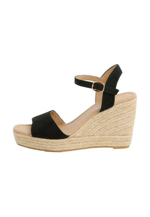 Friends Like These WIDE FIT - 2 PART PEEP TOE - Kõrge kontsaga sandaalid - black faux suede