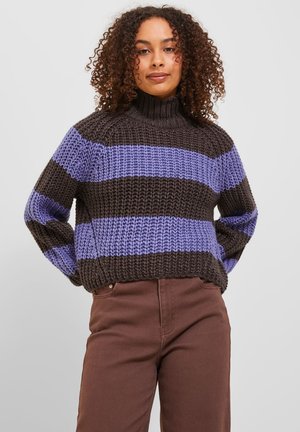 JJXX KELVY LS STRIPE CHUNK SN - Maglione - twilight purplestripes seal brown