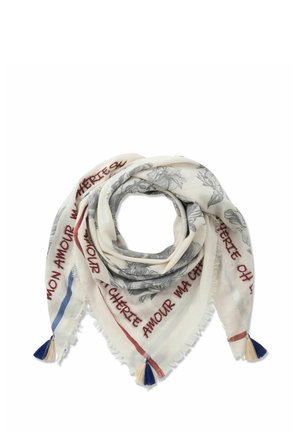 JACQUARD-MIT BLUMENMUSTER - Foulard - weiß