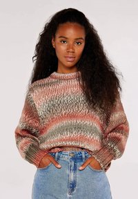 CHUNKY TONAL STRIPE  - Jumper - coral