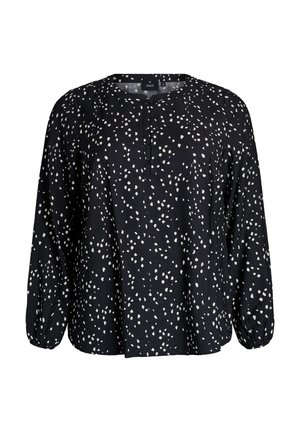Gemustertes Langarm mit Knöpfen - Blouse - black w dot
