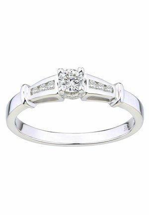 DIAMANT L'ÉTERNEL 9CT SINGLE STONE WITH SHOULDERS  - Ring - silver coloured