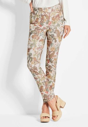 GOLDNER DRUCK LOUISA - Trousers - beige patterned