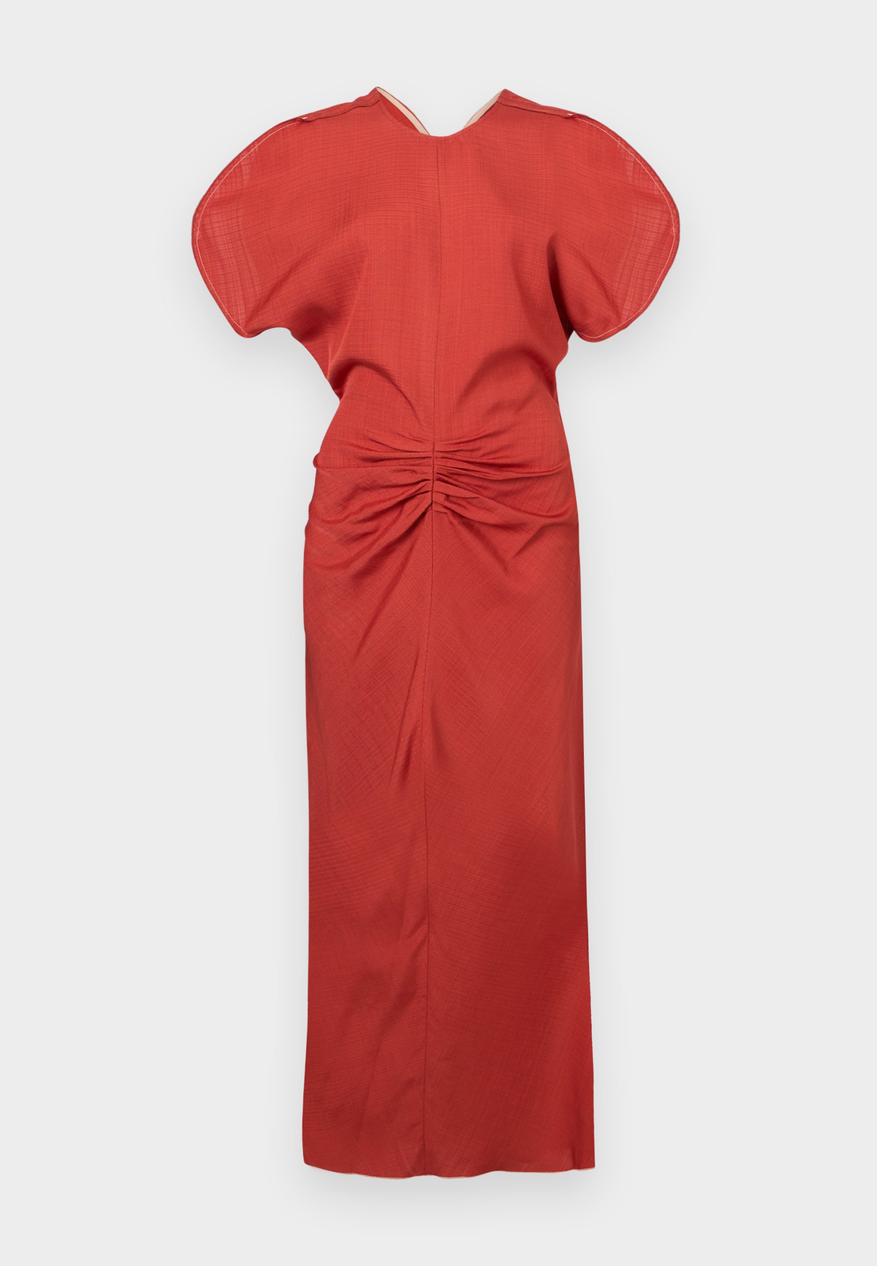 Victoria Beckham V NECK RUFFLE MIDI DRESS - Cocktail dress