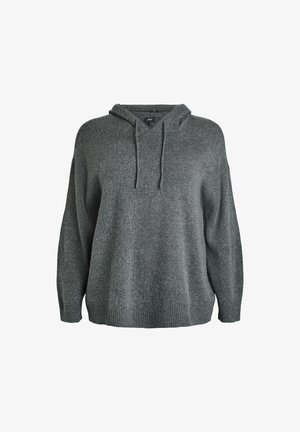 Grijs hoodie sweatshirt gemaakt van zachte stof, met een relaxte pasvorm, lange mouwen en een geribbelde zoom en manchetten. Twee koordjes bij de capuchon.