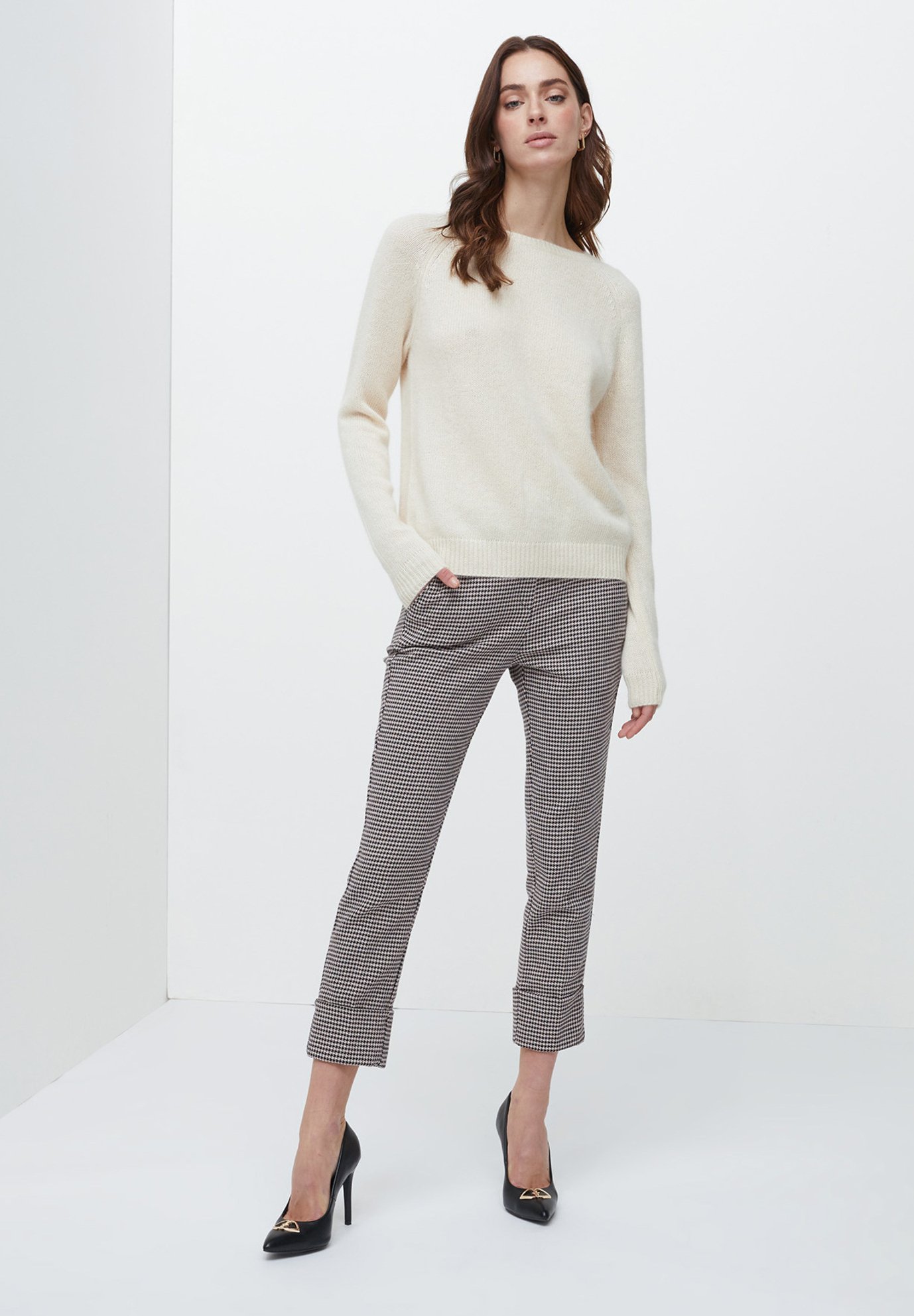 Motivi FANTASIA PIED DE POULE - Pantaloni - rosa/grigio - Zalando.it