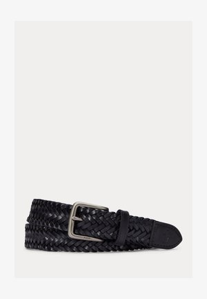 Polo Ralph Lauren BRAIDED LEATHER BELT - Pleten pas - black