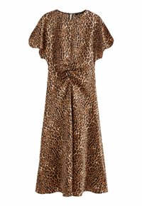 Next RUCHED CRINKLE MIDI-REGULAR FIT - Maxiklänning - brown