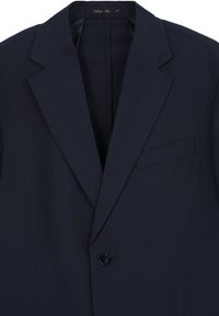 Marineblazer aus glattem Stoff, mit Reverskragen, Ein-Knopf-Versorgung und einer Brusttasche. Sauberes, tailliertes Design.