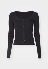 Tommy Jeans SLIM BUTTON THRU - Cardigan - black
