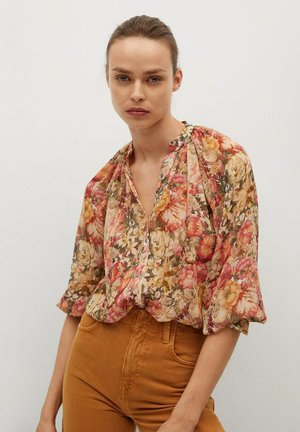 Button-down blouse - rojo coral