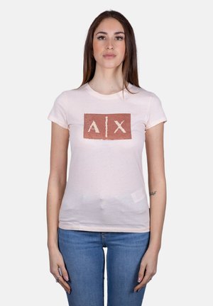 CON CANGIANTI ARMANI EXCHANGE - T-shirt con stampa - rosa