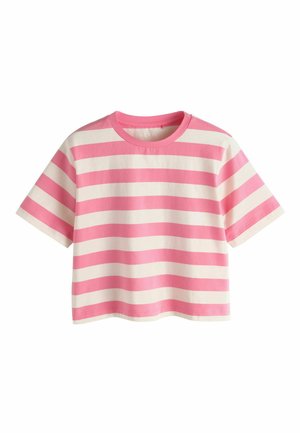 Next, REGULAR FIT - HEAVYWEIGHT SHORT SLEEVE CREW NECK T-SHIRT . - Tričko s potlačou - pink stripe