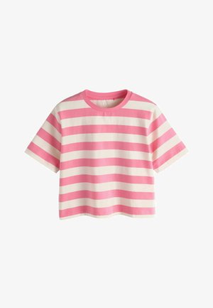 Next, REGULAR FIT - HEAVYWEIGHT SHORT SLEEVE CREW NECK T-SHIRT . - Tričko s potlačou - pink stripe
