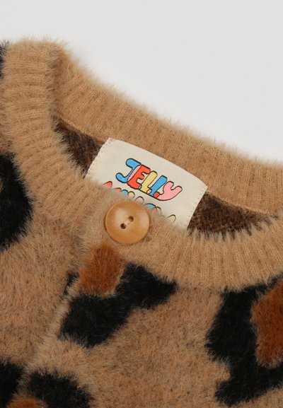 JELLY MALLOW LEOPARD PATTERN CARDIGAN UNISEX - Cardigan - beige