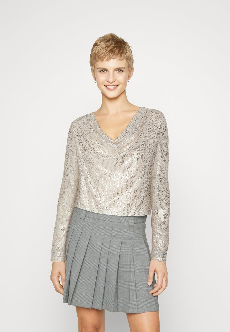JDY JDYCARMEN GLITTER FALL BLOUSE Long sleeved top silver/silver